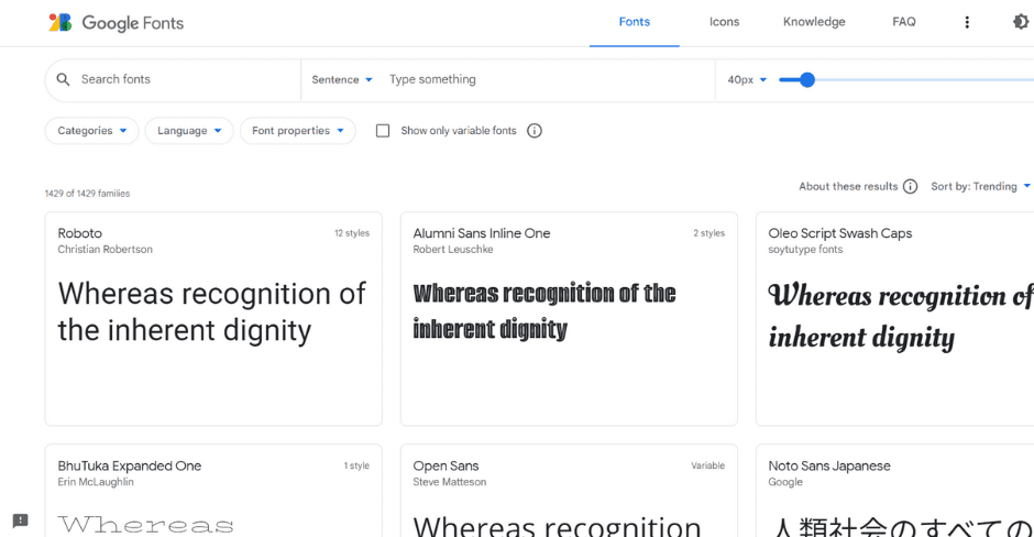 Typographie : 5 outils à utiliser pour vos projets Googlefonts